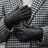 Vittoria (black) - American deerskin leather gloves with cashmere lining