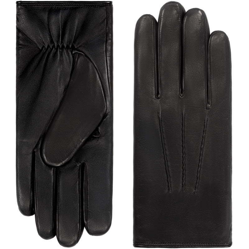 Aldo (black) -  lambskin leather gloves with lambswool lining & touchscreen