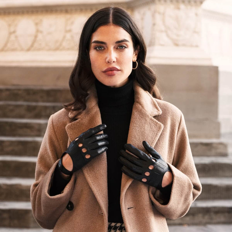 Driving Gloves Classic Women Black - Made in Italy – Luxury Leather Gloves – Handmade in Italy – Fratelli Orsini® - 4