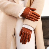 Driving Gloves Classic Women Cognac - Made in Italy – Luxury Leather Gloves – Handmade in Italy – Fratelli Orsini® - 4