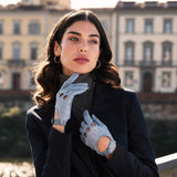 Driving Gloves Classic Women Sky Blue - Made in Italy – Luxury Leather Gloves – Handmade in Italy – Fratelli Orsini® - 5