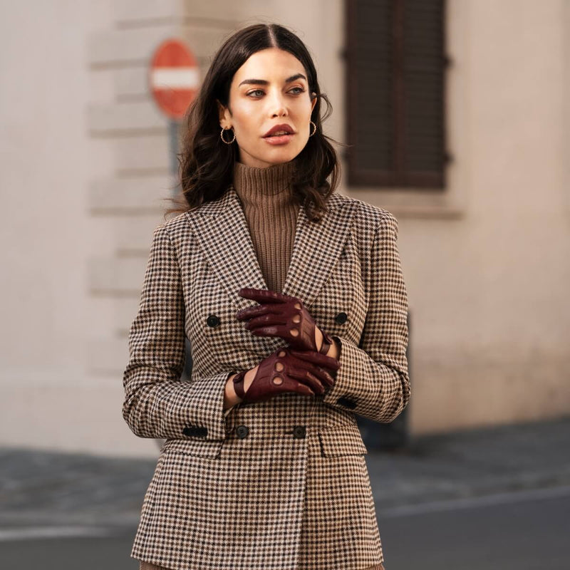 Driving Gloves Classic Women Cordovan - Made in Italy – Luxury Leather Gloves – Handmade in Italy – Fratelli Orsini® - 7