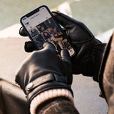 Touchscreen Black Leather Gloves Men - Made in Italy - Alonzo – Luxury Leather Gloves – Handmade in Italy – Fratelli Orsini® - 7