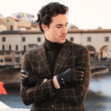 Touchscreen Black Leather Gloves Men - Made in Italy - Alonzo – Luxury Leather Gloves – Handmade in Italy – Fratelli Orsini® - 8
