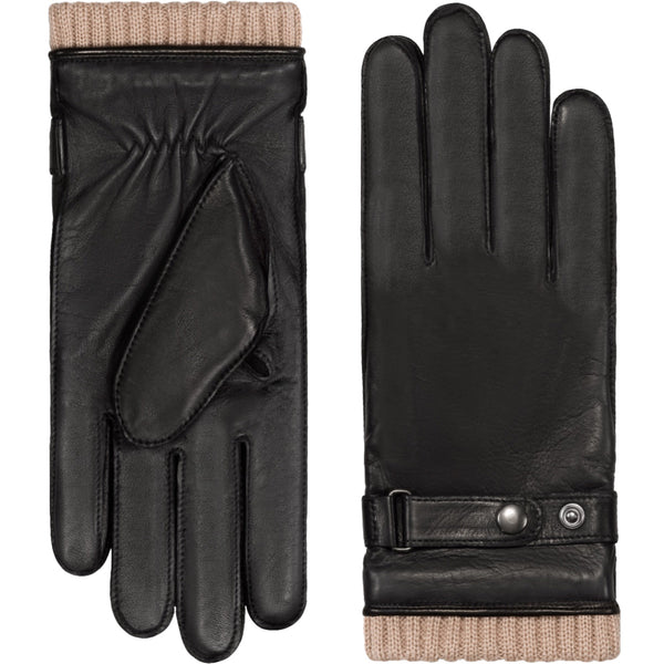 Alonzo (black) - lambskin leather gloves with cashmere lining & touchscreen