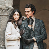 Brown Leather Gloves Women - White Fur - Handmade in Italy – Luxury Leather Gloves – Handmade in Italy – Fratelli Orsini® - 7