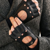 Fingerless Driving Gloves Men Deerskin Black – Luxury Leather Gloves – Handmade in Italy – Fratelli Orsini® - 5