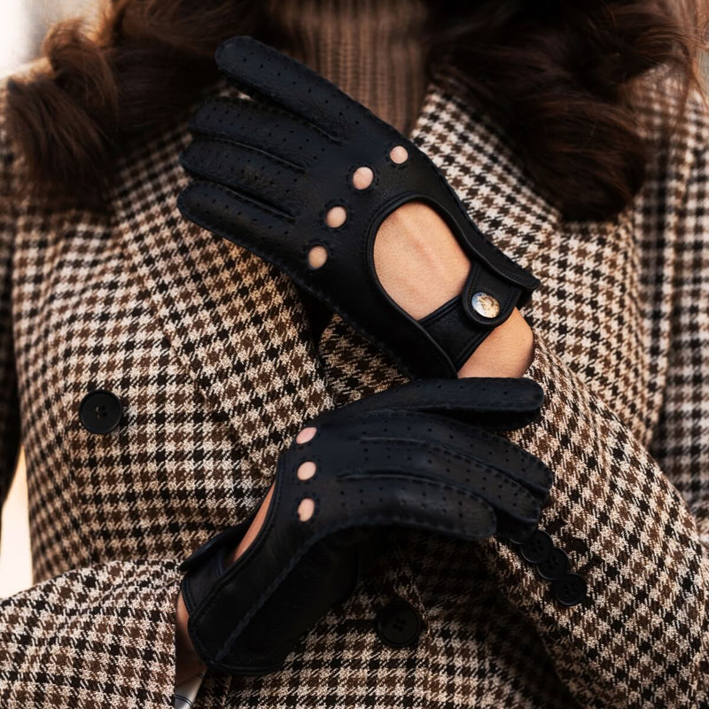 Handsewn Deerskin Driving Gloves Black - Handmade in Italy – Luxury Leather Gloves – Handmade in Italy – Fratelli Orsini® - 4