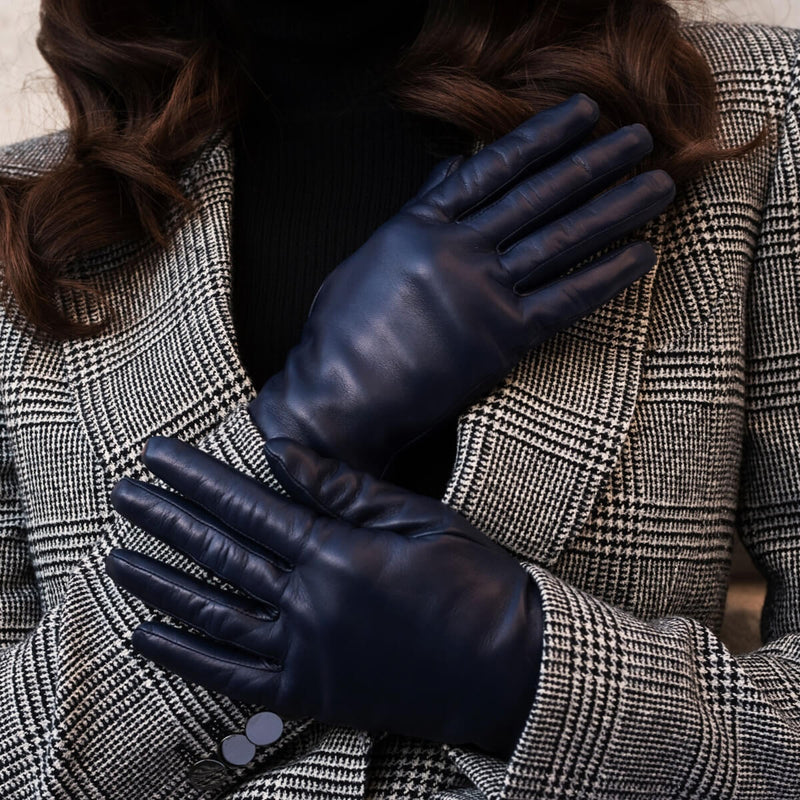Navy Leather Gloves - Touchscreen - Handmade in Italy – Luxury Leather Gloves – Handmade in Italy – Fratelli Orsini® - 6