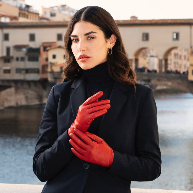 Red Leather Gloves - Touchscreen - Handmade in Italy – Luxury Leather Gloves – Handmade in Italy – Fratelli Orsini® - 6