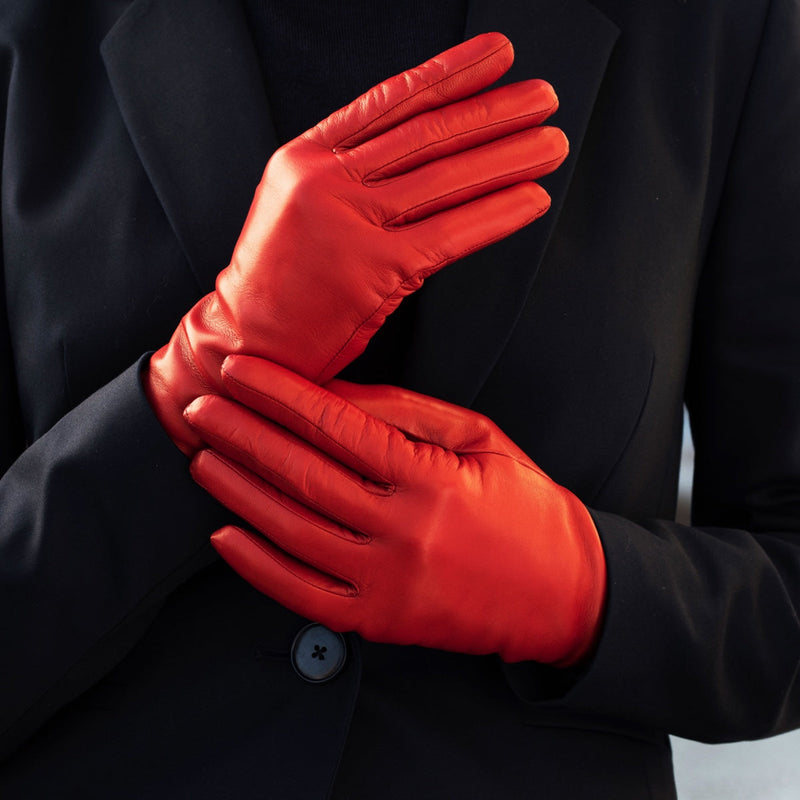 Red Leather Gloves - Touchscreen - Handmade in Italy – Luxury Leather Gloves – Handmade in Italy – Fratelli Orsini® - 7
