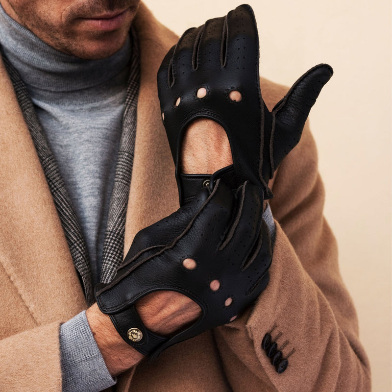 Men's Driving Gloves Deerskin Dark Brown - Made in Italy – Luxury Leather Gloves – Handmade in Italy – Fratelli Orsini® - 6