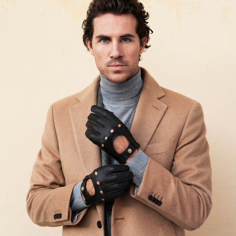 Men's Driving Gloves Deerskin Dark Brown - Made in Italy – Luxury Leather Gloves – Handmade in Italy – Fratelli Orsini® - 7