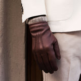 Deerskin Leather Gloves Men Brown - Handmade in Italy – Luxury Leather Gloves – Handmade in Italy – Fratelli Orsini® - 7