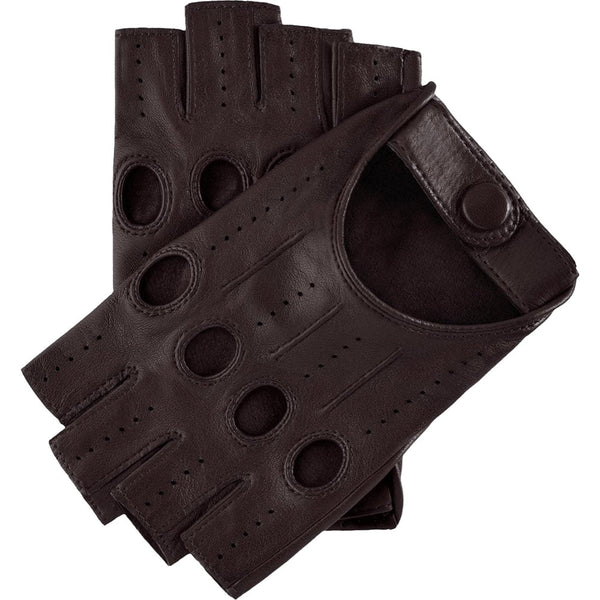 Women's Driving Gloves Dark Brown  Fingerless - Made in Italy – Luxury Leather Gloves – Handmade in Italy – Fratelli Orsini® - 1