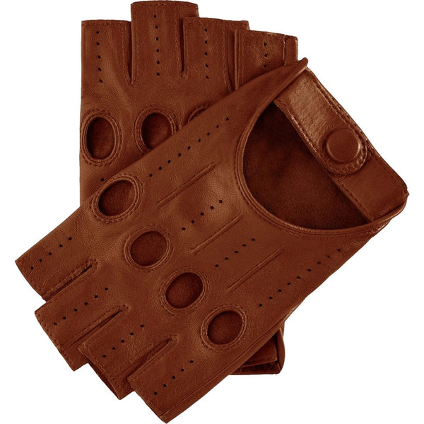 Women's Driving Gloves Cognac Fingerless - Made in Italy – Luxury Leather Gloves – Handmade in Italy – Fratelli Orsini® - 1