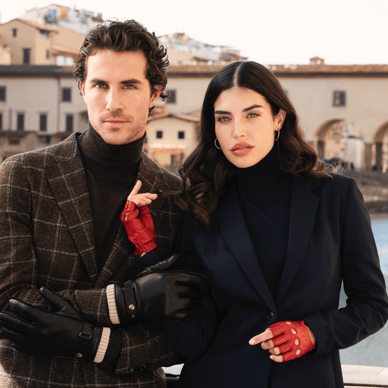 Women's Driving Gloves Red  Fingerless - Made in Italy – Luxury Leather Gloves – Handmade in Italy – Fratelli Orsini® - 7