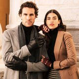 Women's Driving Gloves Cordovan Fingerless - Made in Italy – Luxury Leather Gloves – Handmade in Italy – Fratelli Orsini® - 5