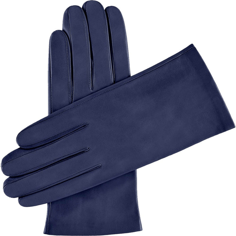 Navy Leather Gloves Women - Silk Lining - Made in Italy – Luxury Leather Gloves – Handmade in Italy – Fratelli Orsini® - 1