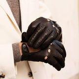 Brown Driving Gloves Men Touchscreen - Made in Italy – Luxury Leather Gloves – Handmade in Italy – Fratelli Orsini® - 6